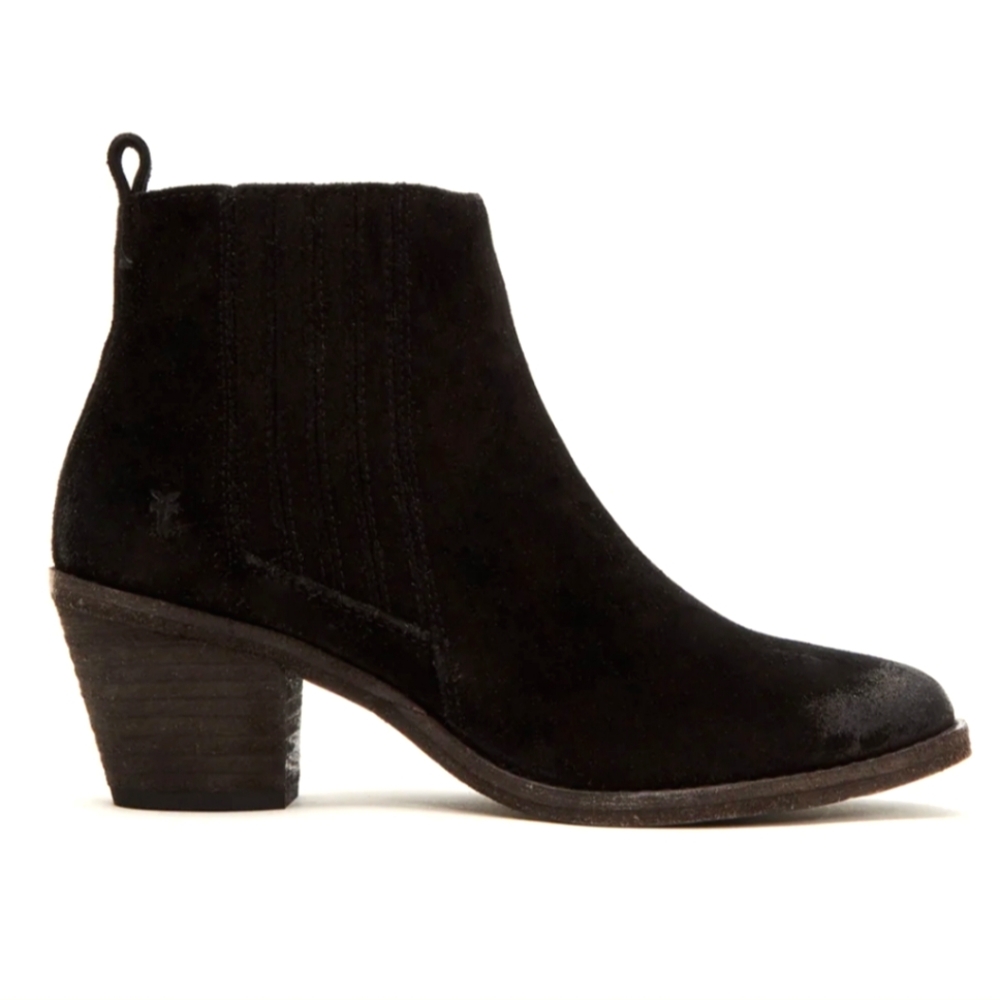 FRYE Women's 9 Alton Black Nubuck Leather Ankle Chelsea Boots